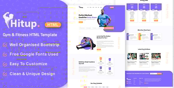 Hitup - Fitness and Gym HTML Template