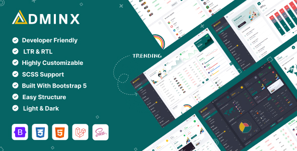 AdminX Laravel 11(Vite) Admin Dashboard Template