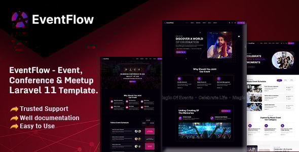 EventFlow - Event, Conference & Meetup Laravel 11 Template
