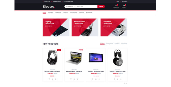 Electro – Multi-page Ready Free Bootstrap eCommerce Template