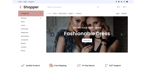 Eshopper – Free Bootstrap 4 E-commerce Website Template