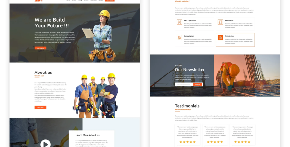 Constex – Construction Services One Page HTML5 Template