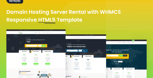 WHost-Domain Hosting Server Rental with WHMCS