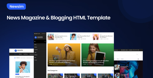 Newsim - News Magazine & Blogging HTML Template