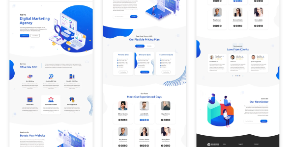 Marketing Agency One Page HTML5 Template