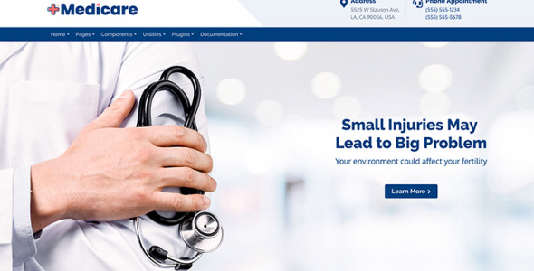 Medicare – Fully Responsive Bootstrap 4 Medical Website Template