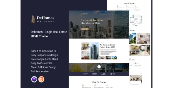 Dehomes - Single Real Estate HTML Template