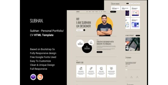 Subhan - Personal Portfolio/CV HTML Template