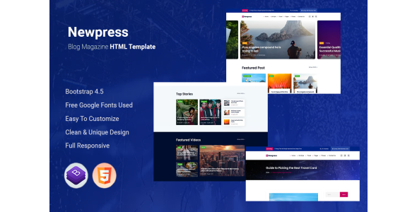 Newpress - Blog Magazine HTML Template