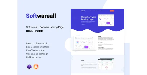 Softwareall: Premier HTML Landing Page for Software