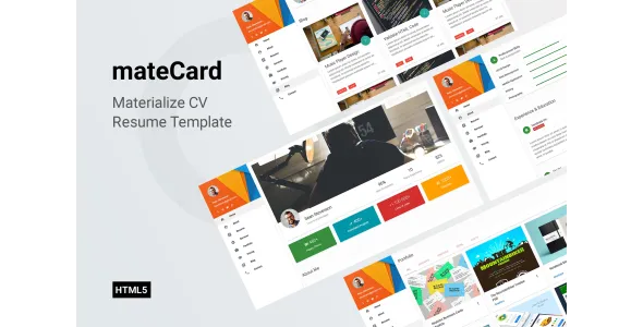 mateCard: Streamlined Materialize CV/Resume Template
