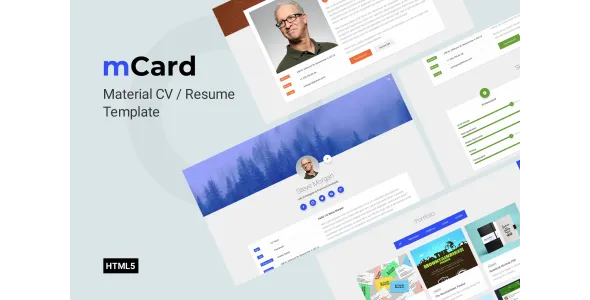 mCard: Streamlined Material CV/Resume Template