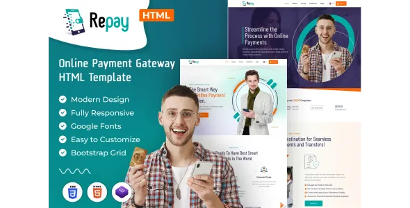 Repay | Payment Gateway HTML Template