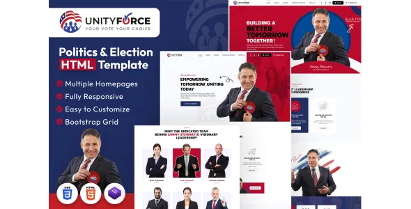 UnityForce | Politics & Election HTML Template