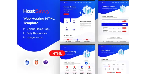 HostSavvy | Web Hosting HTML Template
