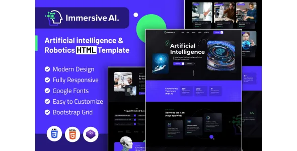 Immersive AI | Robotics HTML Template