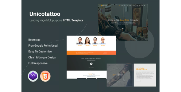 Unico Tattoo: Versatile Landing Page Template